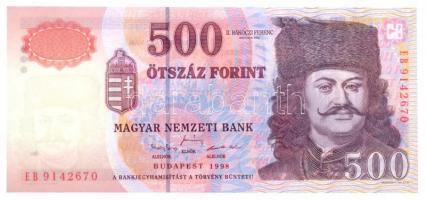 1998. 500Ft "EB 9142670" T:I /  Hungary 1998. 500 Forint "EB 9142670" C:UNC Adamo F54.1