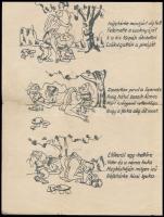 cca 1940-1950 Hófehérke és a hét törpe. Walt Disney után szabadon. Erotikus költemény, Walt Disney r...