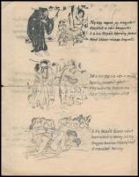 cca 1940-1950 Hófehérke és a hét törpe. Walt Disney után szabadon. Erotikus költemény, Walt Disney r...