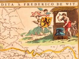 1680 Frederick de Wit (1629/1630-1706): Comitatus Namurci Tabula In Lucem, Namur megye térképe. Kézz...
