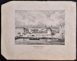 cca 1860 A pesti dunapart részlete a század elején. Litográfia. 20x17 cm