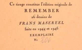 Frans Masereel Remember!
Berne, (1946.) Herbert Land. 27 t. (26 egész oldalas fametszet) Első kiadá...