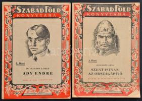 1946 A Szabad Föld könyvtára 2 db szám: Szent István, Ady Endre.