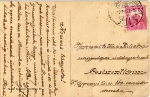 1927 Hegyeshalom, Evangélikus templom, utca, Pénzügyőri laktanya, gyógyszertár  (EB)