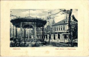 1913 Pöstyén, Pistyan, Piestany; Park, zenepavilon. W. L. Bp. 4386. Kiadja Schultz Paula / park, music pavilion (EB)