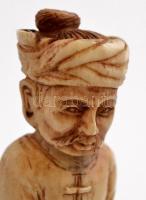 Kínai, faragott csont figura. Rozmáragyar? 11 cm / Chinese ebony figure. 11 cm