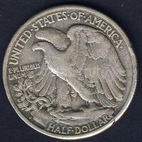USA 1943D 1/2$ Ag "Walking" T:3 ph
