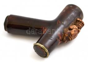 XIX. sz. vége: tajtékpipa Zichy grófi címerrel saját tokjában. 5,5 cm  / meerschaum pipe