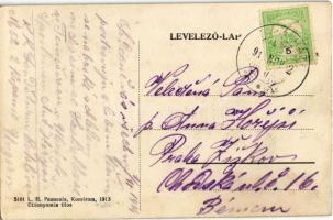 1914 Komárom, Komárno; Újkomáromi vasútállomás, vasutasok, létra. Kiadja L. H. Pannonia 5101. / Bahn...