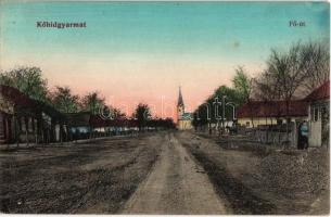 Kőhídgyarmat, Kamenné Darmoty, Kamenny Most; Fő utca, templom / main street with church