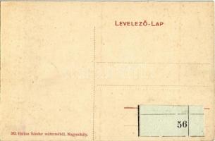 Nagymihály, Michalovce; Pályaudvar, Vasútállomás, vasutasok, hajtány, hölgy kutyával. 382. Halász Sá...