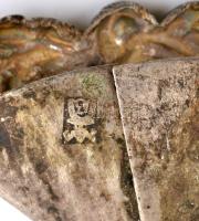 XIX. sz eleje: Temesvári ezüst könyvveretek. WM  mesterjeggyel 145g. / Temesvar silver book ornament...