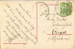 1913 Ecseg, Római katolikus templom, Állami elemi iskola, utca, községháza, Plahy kastély bejárója, ...