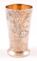 Ezüst(Ag) szecessziós vodkás pohár, jelzett (orosz 84), m: 7,2 cm, nettó: 48,6 g