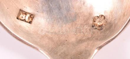 Ezüst(Ag) 6 db monogramos teáskanál, jelzett, h: 14,5 cm, nettó: 133,7 g