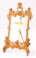 XIX. sz.: Tűzaranyozott asztali képkeret. 15x29 cm. Képméret: 10x15 cm / Gold plated frame. Picture size 10x15 cm