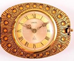 Lancel Panther asztali óra.
Aranyozott, achát és citrin berakással; 1950, 8 napos működő szerkezet....