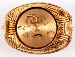Lancel Panther asztali óra.
Aranyozott, achát és citrin berakással; 1950, 8 napos működő szerkezet....