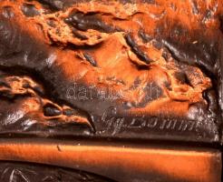 Bomnie jelzéssel: Hermész a tengeren, Réz lemezkép, sérült keretben, 31×21 cm