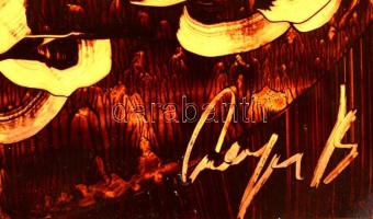 Olvashatatlan jelzéssel: Virágok. Olaj, papír, keretben, 29×21 cm