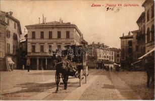 1906 Lecco, Piazza XX Settembre. Ed Flli Grassi / street view with horse-drawn carriage (r)
