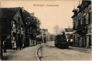 Morhange, Mörchingen; Kapellenstraße / street view with urban railway (EK)