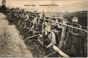 Fedett állás / In gedeckter Stellung / WWI Austro-Hungarian K.u.K. military, soldiers in covered position