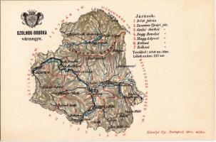 Szolnok-Doboka vármegye. Kiadja Károlyi Gy. / Comitatul Solnoc-Dabaca / Nagy-Küküllő County map