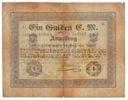 1849. 1Ft "Almássy" vízjeles papíron, "G" betűjel T:III- fo. / Hungary 1849. 1 F...