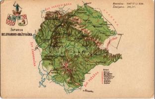Belovár-Kőrös vármegye / Zupanija Bjelovarsko-Krizevacka / Bjelovar-Krizevci County map (EB)