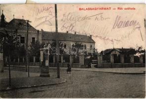 1911 Balassagyarmat, Rák szálloda, hirdetőoszlop. Kiadja Halyák István (r)