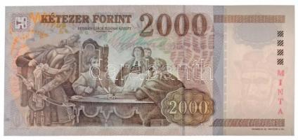 1998. 2000Ft "MINTA" felülnyomással, "CA 0000299" sorszámmal T:I / Hungary 1998....