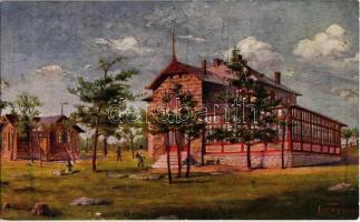 1914 Dobogókő, Báró Eötvös Loránd menedékház művészlapja. Kiadja Magyar Turista Egyesület s: Vezényi