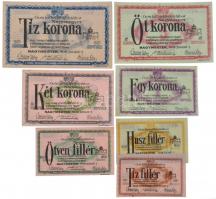 Nagymegyer / Hadifogolytábor 1916. július 1. 10f + 20f + 50f + 1K + 2K + 10K arab sorozat- és sorszá...