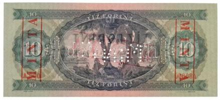 1969. 10Ft "A000 - 000684" sorozat és sorszámmal, piros "MINTA" felülnyomással é...