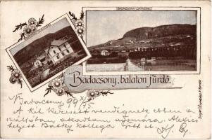 1899 Badacsony, Balaton fürdő, Hableány szálloda. Singer S. fényképész. Art Nouveau, floral (EK)