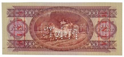 1975. 100Ft "B000 - 000890" sorozat és sorszámmal, piros "MINTA" felülnyomással ...