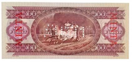 1995. 100Ft "B000 - 000058" sorozat és sorszámmal, piros "MINTA" felülnyomással ...