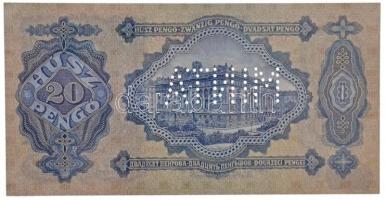 1930. 20P "C000 - 000000" sorozat és sorszámmal, "MINTA" perforációval T:I / Hun...