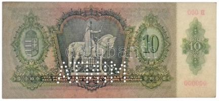 1936. 10P "B000 - 000000" sorozat és sorszámmal, "MINTA" perforációval T:I / Hun...