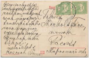 Balaton, fürdő élet. Grüner Simon kiadása, leporellolap / leporellocard