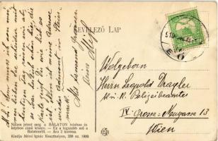 1910 Balatonmáriafürdő, Mária-telep a Balaton partján, pihenő hölgy. Mérei Ignác kiadása (EK)