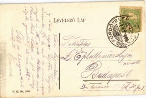 1906 Fonyód, Balaton-fürdő, Sándor-telepi nyaraló részlet, szőlőhegy   (EK)