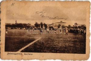 1918 Balassagyarmat, sporttelep, labdarúgó mérkőzés, foci meccs. Réti J. kiadása (EK)