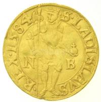 1584N-B Aranyforint Au Rudolf Nagybánya (3,46g) T:2- kis ph. /  Hungary 1584N-B Goldgulden Au Rudolf Baia Mare (3,46g) C:VF small edge error Huszár: 1005., Unger II.: 774.