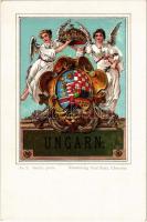 Ungarn / Magyar királyi címer / The Kingdom of Hungary, coat of arms. Kunstverlag Paul Kohl No. 9. litho