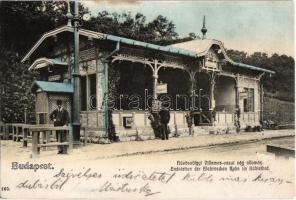 1905 Budapest II. Hűvösvölgy, BKVT Villamos vasúti végállomás, bejárat és felszállási helyek