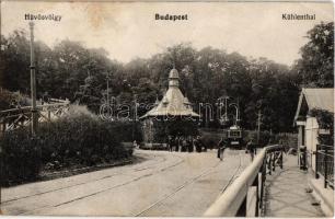 1905 Budapest II. Hűvösvölgy, BKVT Villamos vasúti végállomás, 39-es villamos (EK)