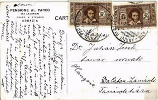 Abbazia, Opatija; Pensione al Parco (Ex Lederer) / hotel with automobiles  (EK)