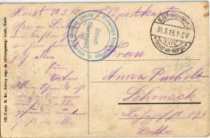 1915 Huszt, Chust, Khust; Pannónia szálloda és étterem, Városháza, Albert fodrász és borbély, üzlet ...